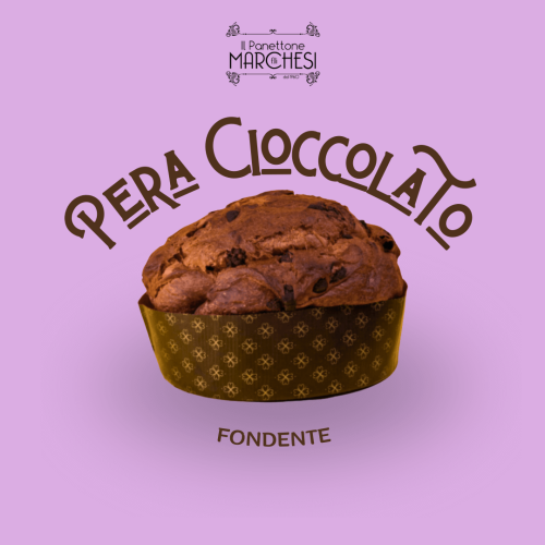 Pear and chocolate panettone
